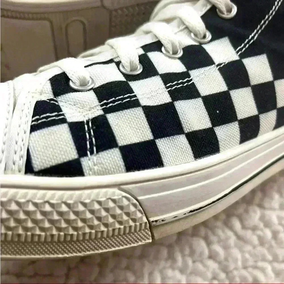 Collins Black/White Checker “Its A Collin’s Thing” Graphic Lace High Top Size 10 - Picture 9 of 14